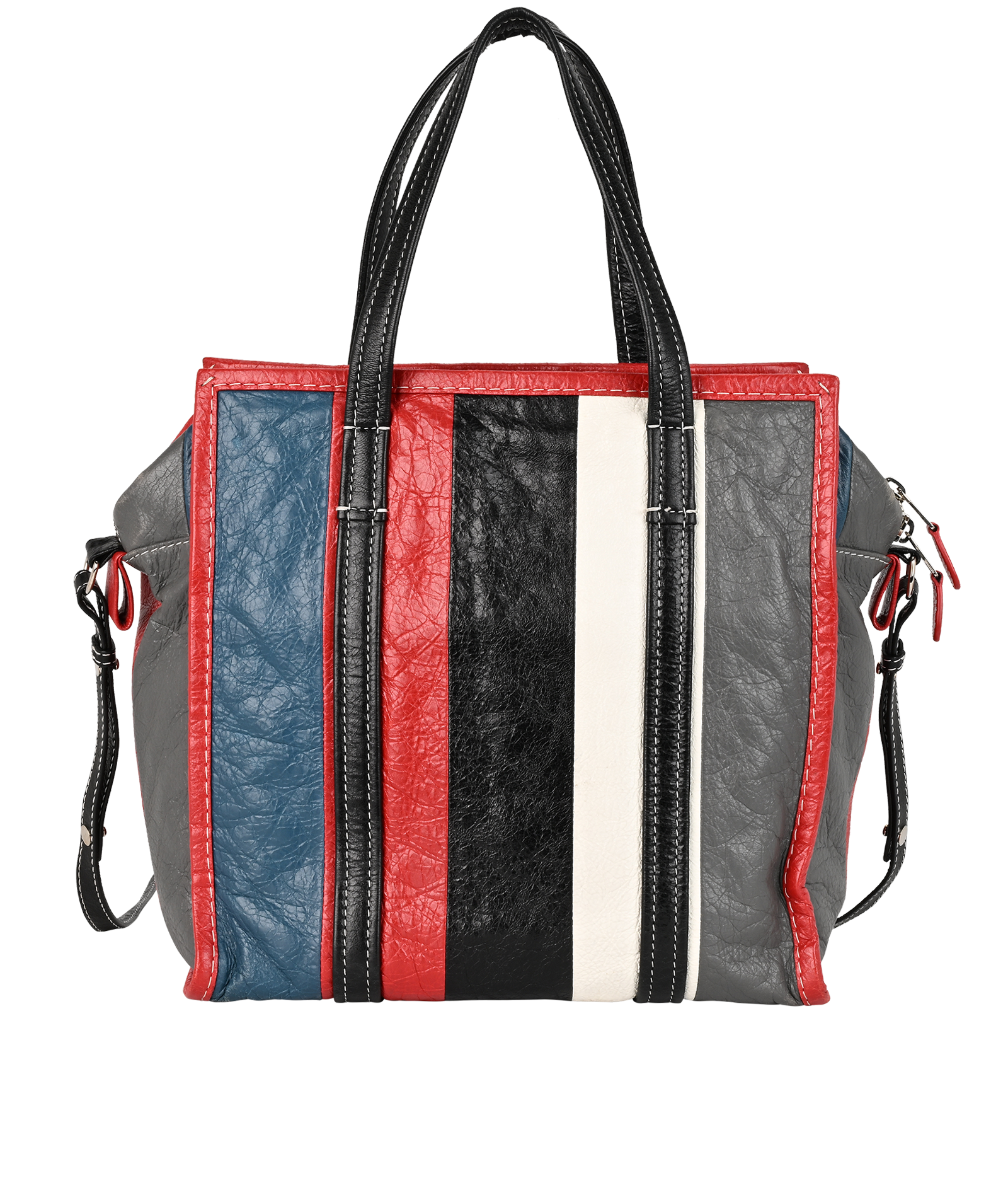 Medium Bazar Shopper, &pound;350, Handbags, Grey/Red, Leather, Back view